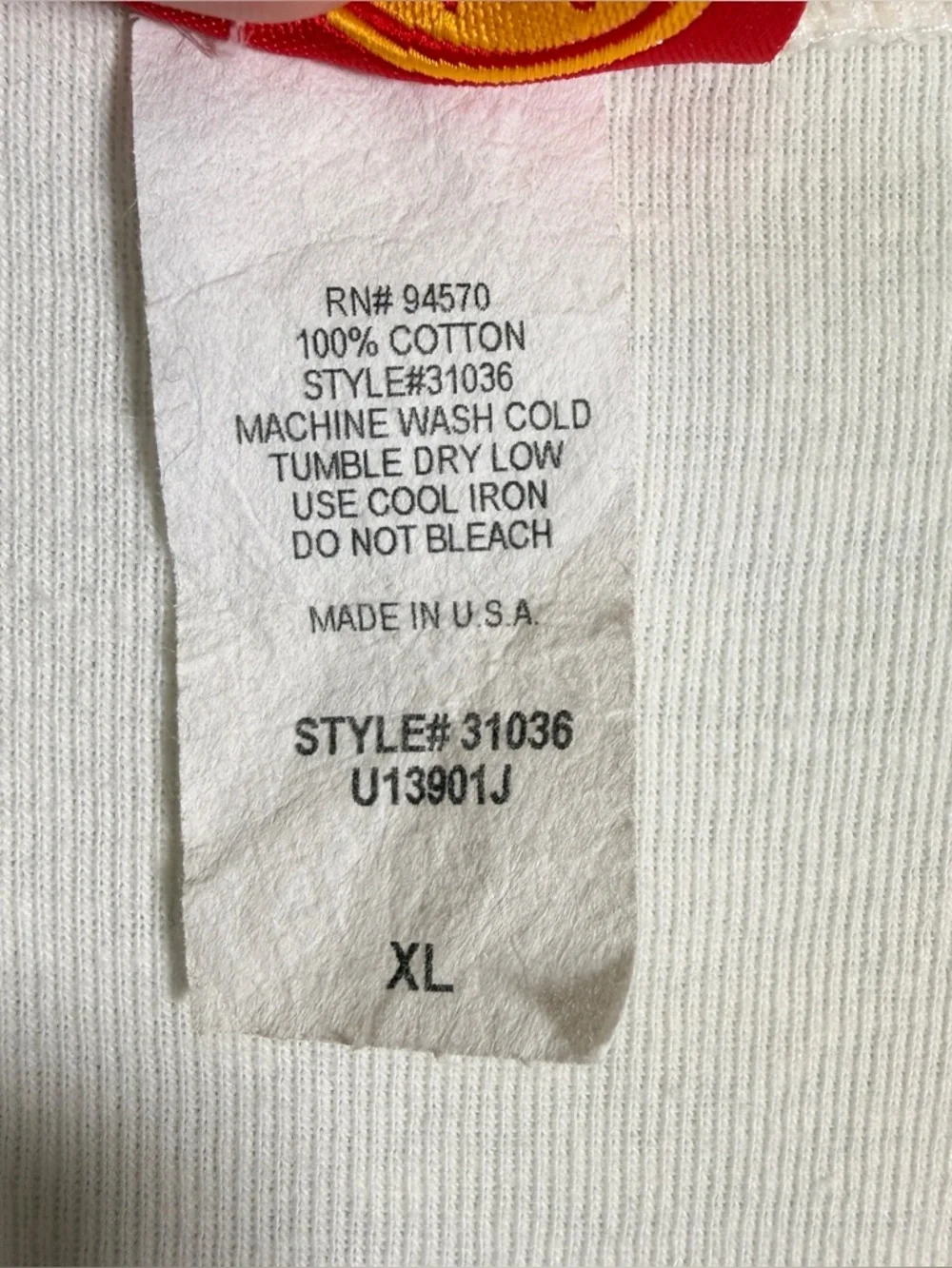 Y2K Outlaw USA Cap Sleeve Knit ~AUTH Off White V-Neck Ruched Front Cotton Top XL